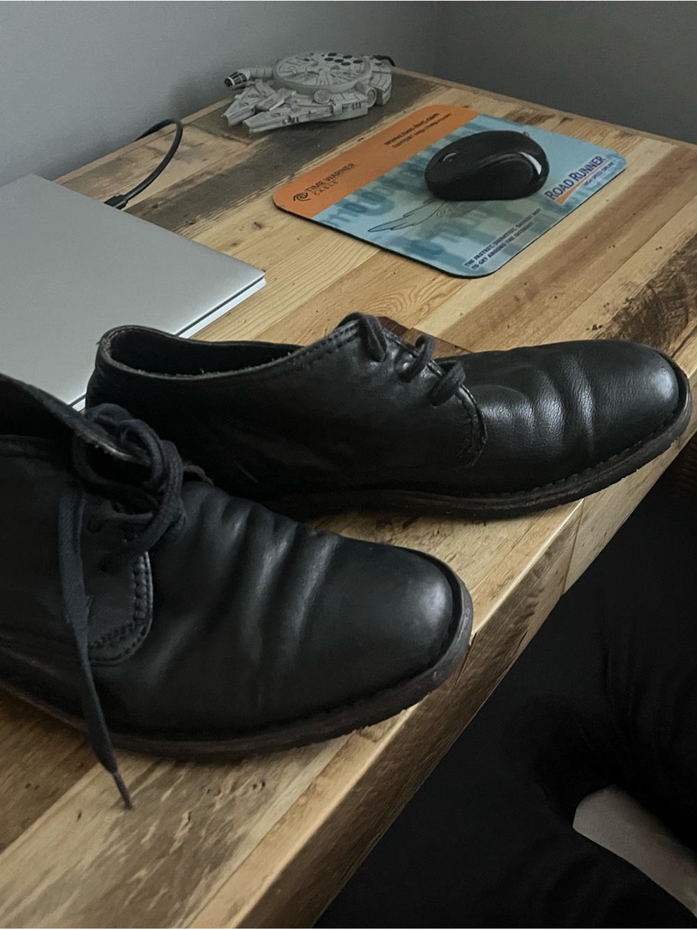 Men's Black Leather Lace-Up boots